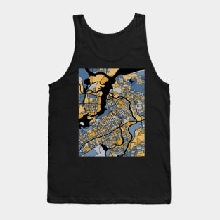 Ottawa Map Pattern in Blue & Gold Tank Top